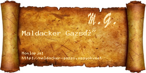 Maldacker Gazsó névjegykártya